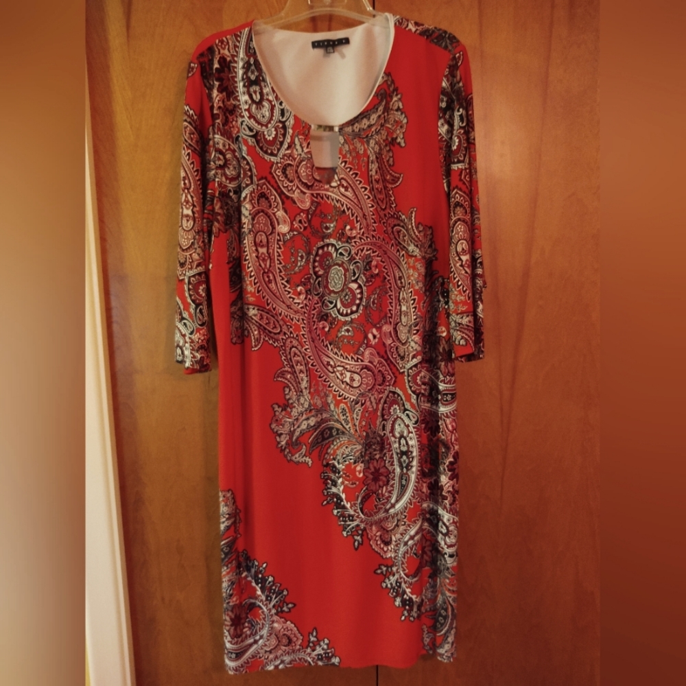 New red fun print dress - size 20W